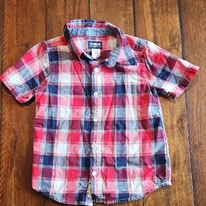OshKosh B'gosh Red and Navy Plaid Shirt